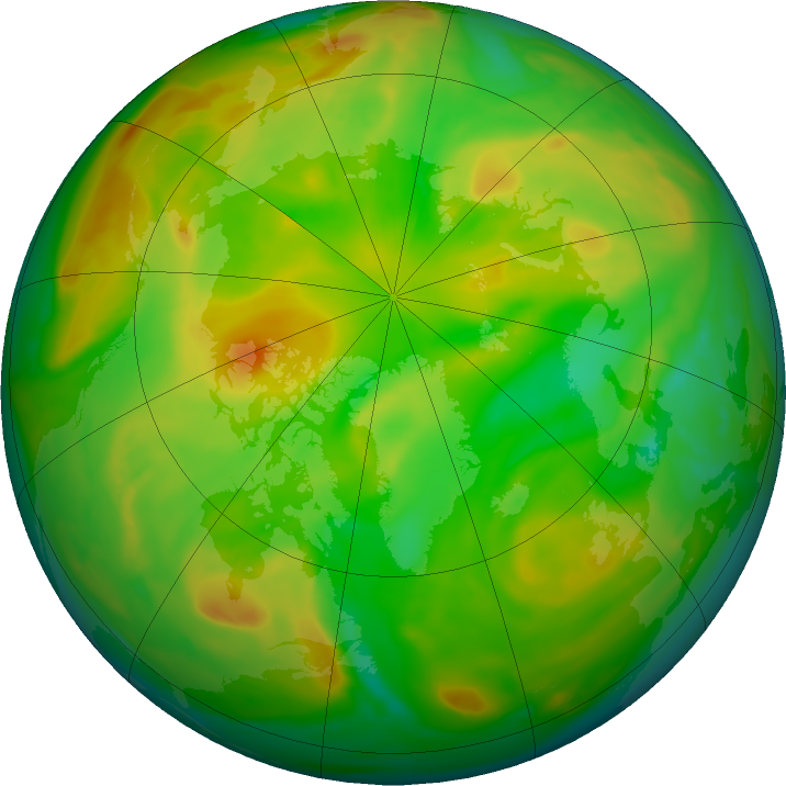 Arctic ozone map for 15 June 2019
